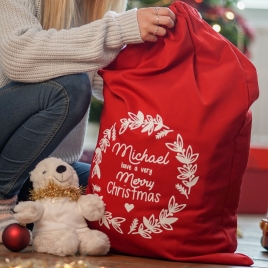 Personalised Traditional Red Christmas Sack