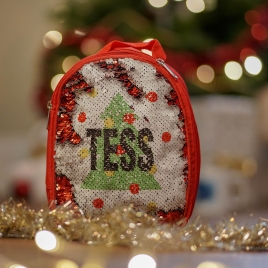 Personalised Christmas Sequin Lunch Bag