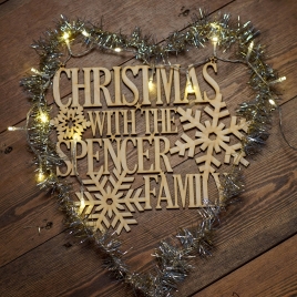 Personalised Wooden Christmas Reindeer Family Sign