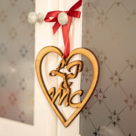 Personalised Wooden Love Heart Sign