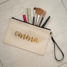 Personalised Linen Pencil Case/ Make Up Bag