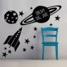 Personalised Balloons/Rocket Wall Stickers