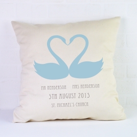 Personalised Wedding Cushion / Swans