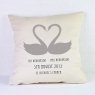 Personalised Wedding Cushion / Swans