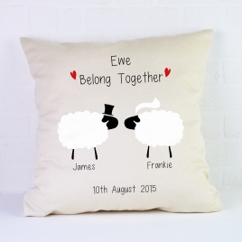 Personalised Wedding Cushion / Sheep