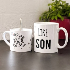 Personalised Like Father Like Son Dog Mug Set