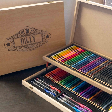 Personalised Wooden Art Box - Giveagift