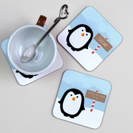 Personalised Penguin Coaster