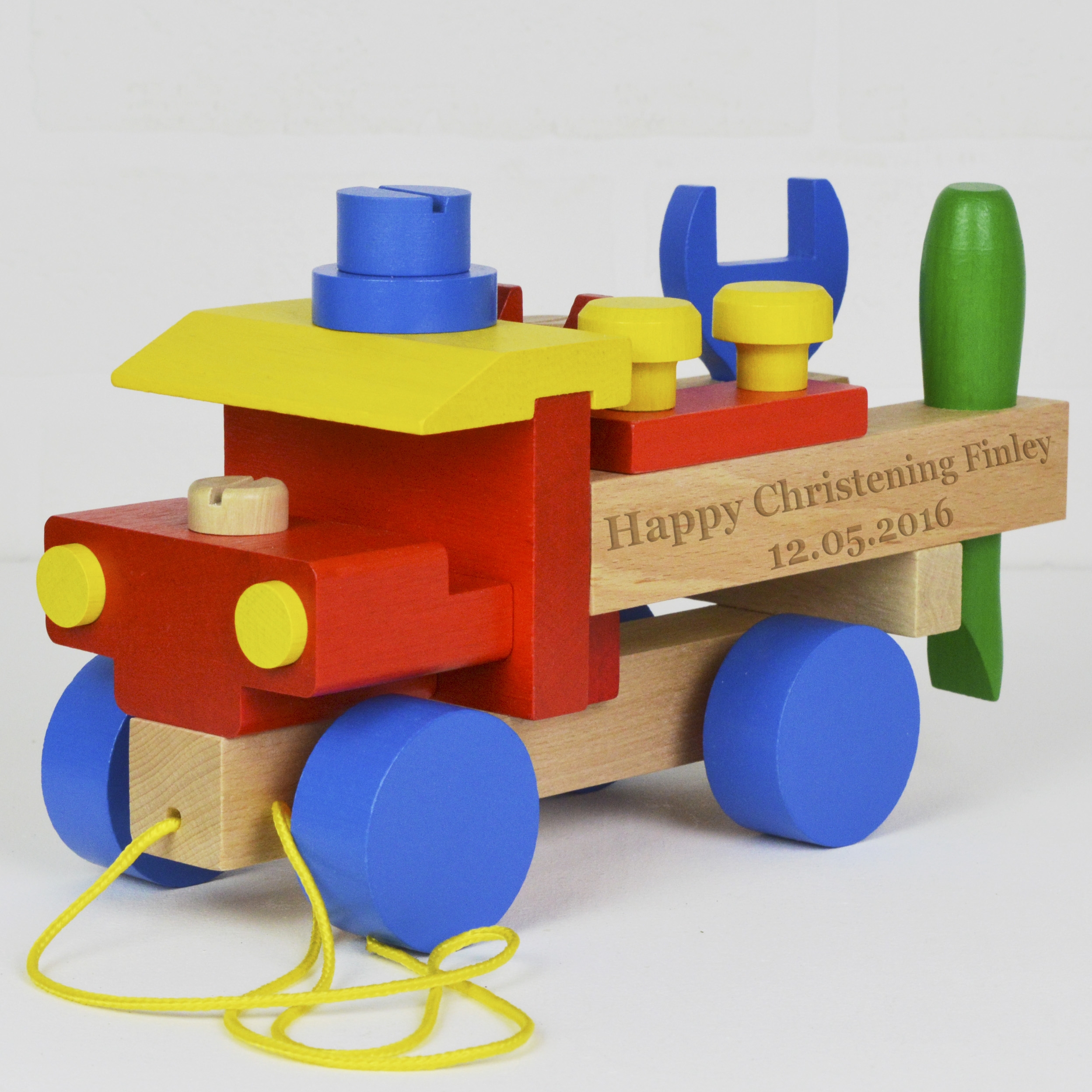 personalised wooden pull along toy