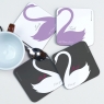 Personalised Swan Heart Coasters Pair