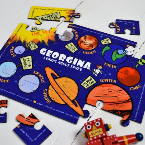 Personalised Wooden Learn About Space Puzzle
