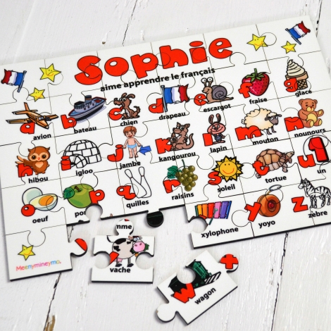 Personalised Wooden French Alphabet Puzzle