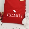 Personalised Santa Sack With Wooden Christmas Gift Tag