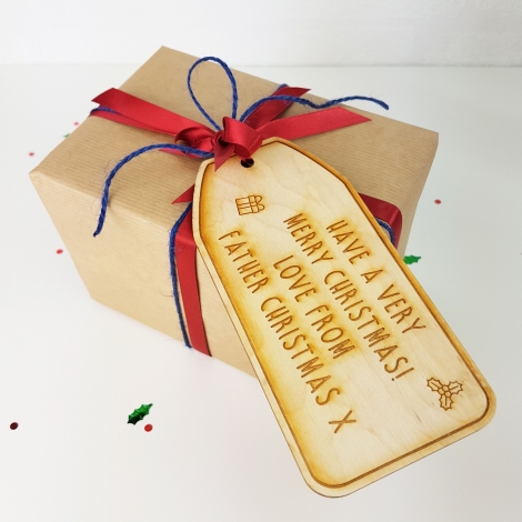 Personalised Large Wooden Christmas Gift Tag