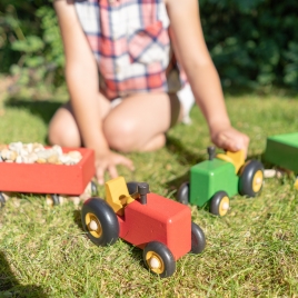 Wooden Tractor And Trailer Toy